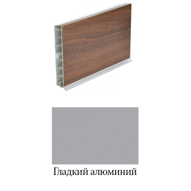 Кухонный цоколь H = 100 мм, L = 4 м, гладкий алюминий