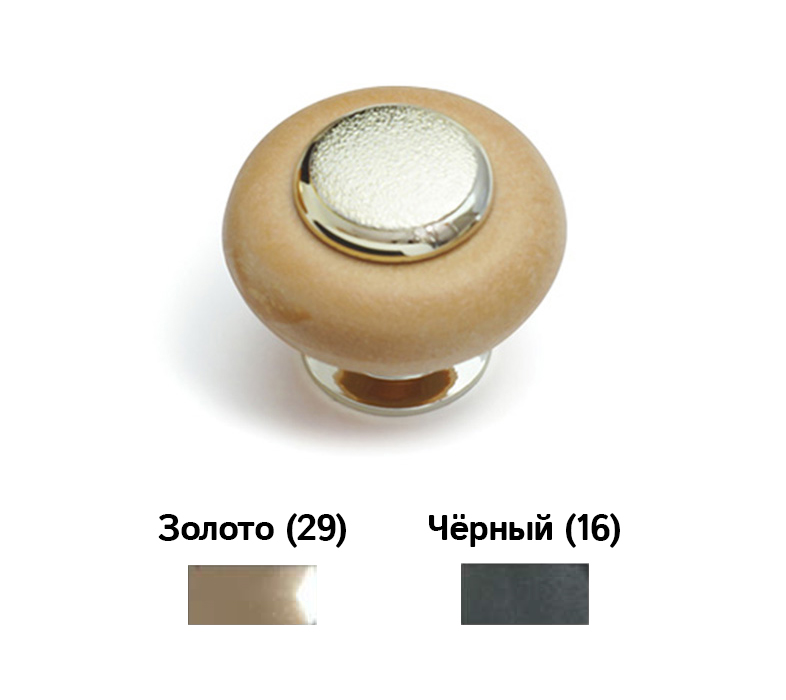 Ручка кнопка К-2 золото + чёрный