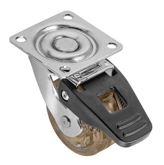 Мебельное колёсико SHIFT D=50 мм с тормозом коричневое GTV KM-BH50MM-30