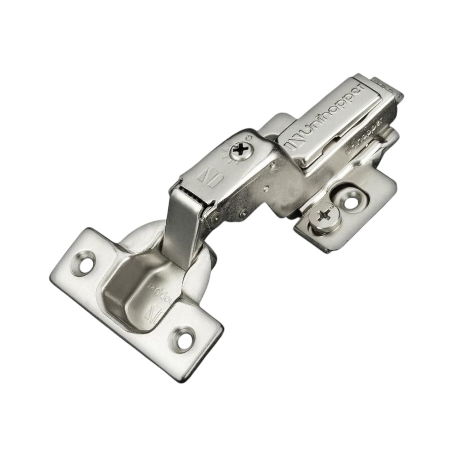 3D петля UNIHOPPER HUTTON с рег. дов., внутренняя, 45мм, с декор.накл, никель (HG1133.C15.B.45.NI)