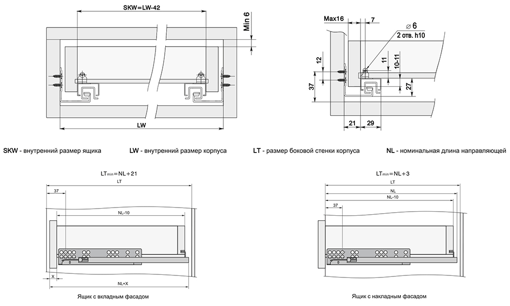 DB8881Zn/350 Направляющие шариковые скрытого монтажа B-slide