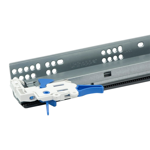 Направляющие Unihopper скрытые 3D 450мм с дов. на 50 кг, комплект с фиксатором (CL12F1.4503.50.ZP)