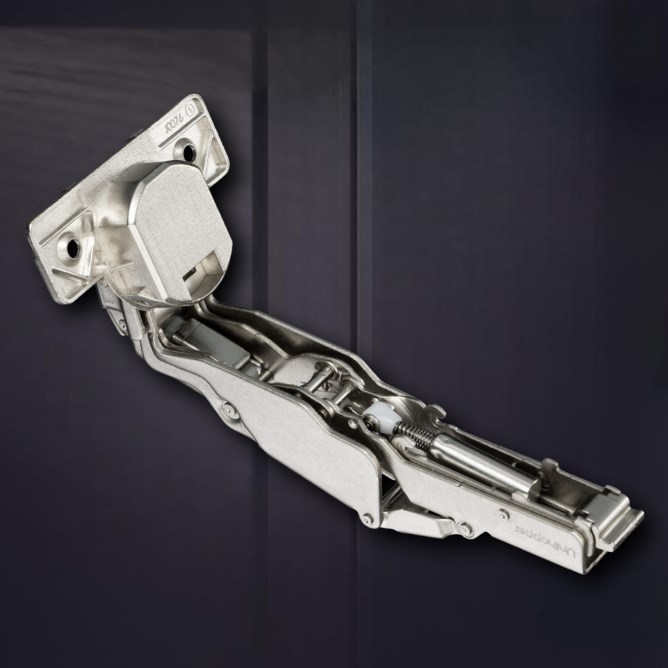 3D петля UNIHOPPER с доводчиком, 165°, 45 мм, с декор. накладкой (HG1427.C0.B.45)