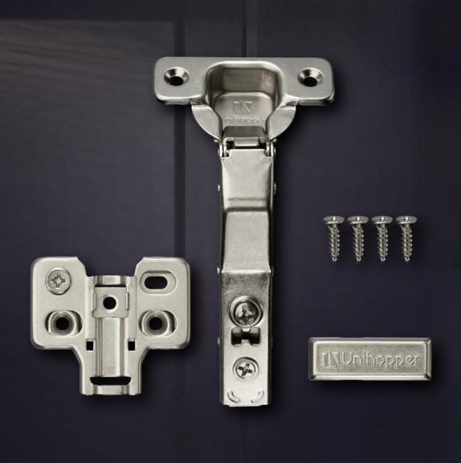 3D петля UNIHOPPER с доводчиком, 45°, 45 мм, с декор. накладкой (HG1426.C45.B.45)