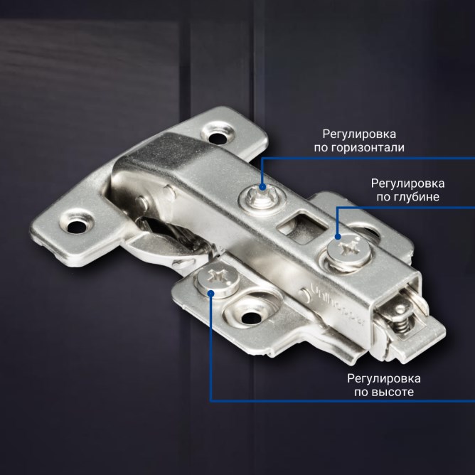 3D петля UNIHOPPER с доводчиком, 90°, 45 мм, с декор. накладкой (HG1407.C90.B.45)