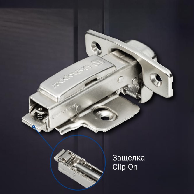 3D петля UNIHOPPER с доводчиком, накладная, 45 мм, с декор. накладкой (HG1112.C0.B.45)