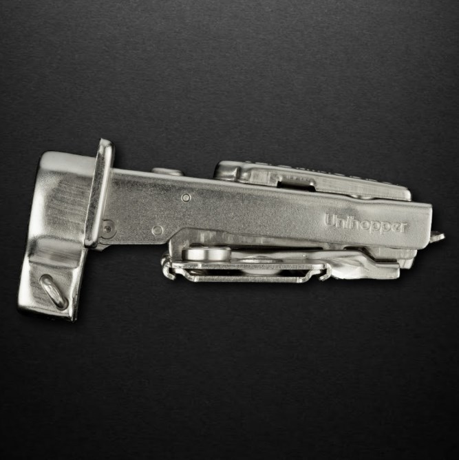 3D петля UNIHOPPER HUTTON с рег.дов., накладная, 45мм, с декор.накладкой, никель (HG1133.C0.B.45.NI)