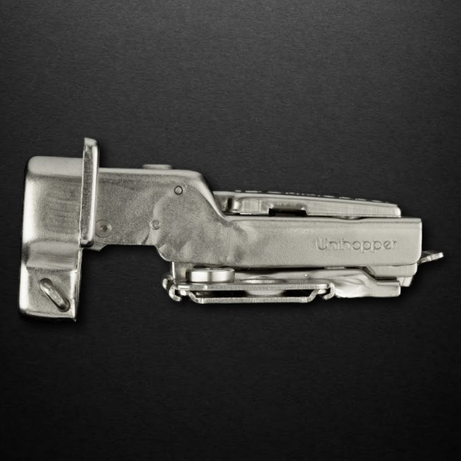 3D петля UNIHOPPER HUTTON с рег.дов., полунакл., 45мм, с декор. накладкой, никель (HG1133.C15.B.45)