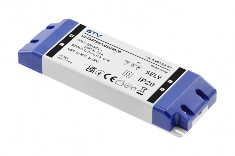 LD-ZASPROPLUS50W-30 Блок питания LED PRO PLUS 220V/12V/50W.IP20. ЗАЩИТА ОТ ПЕРЕГРУЗКИ