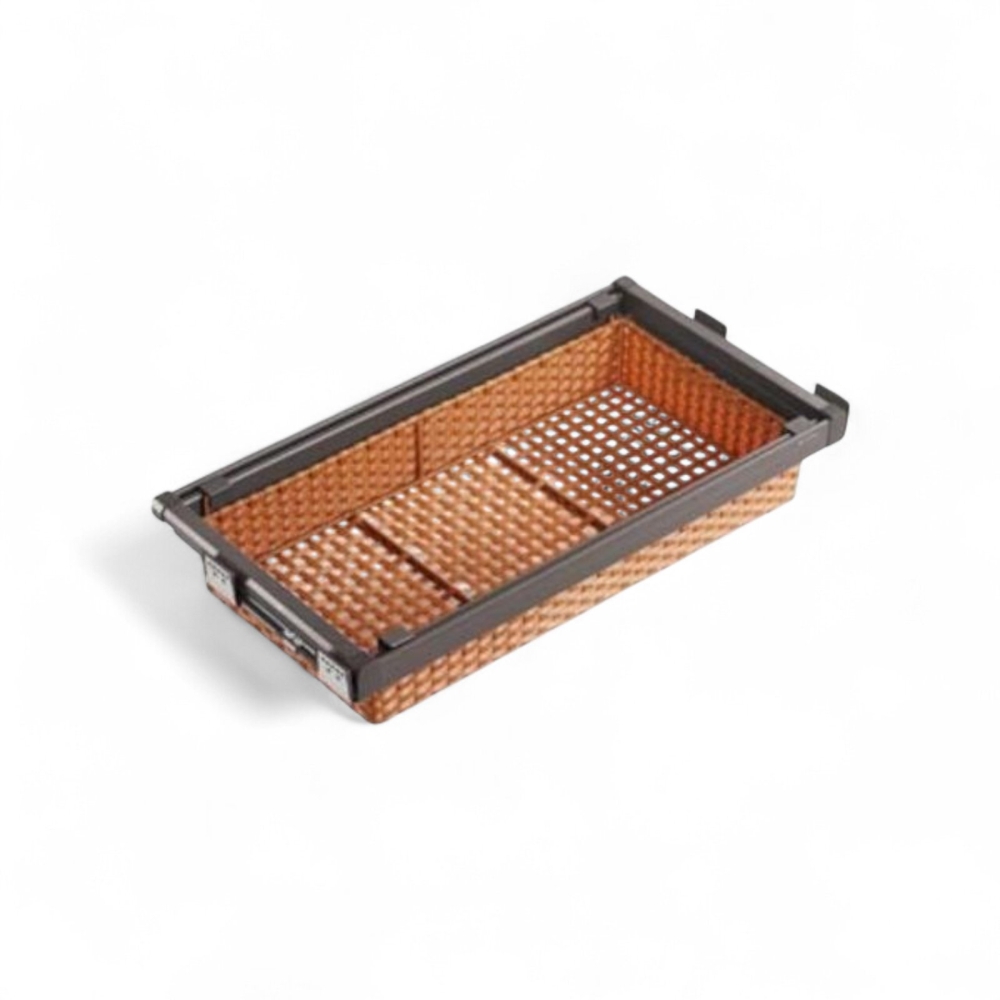 Выдвижная корзина из ПВХ ротанга Unihopper в базу 600мм c доводчиком clip-on Moka (WS4119S.600.MCA)
