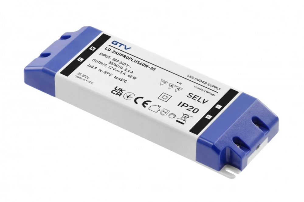 LD-ZASPROPLUS60W-30 Блок питания LED PRO PLUS 220V/12V/60W.IP20. ЗАЩИТА ОТ ПЕРЕГРУЗКИ