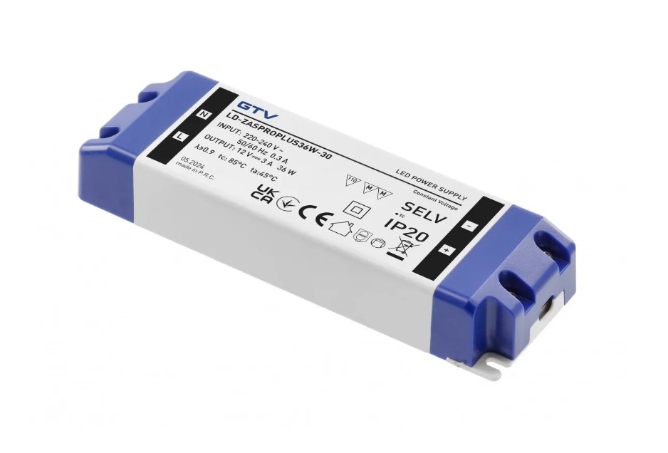 LD-ZASPROPLUS36W-30 Блок питания LED PRO PLUS 220V/12V/36W.IP20. ЗАЩИТА ОТ ПЕРЕГРУЗКИ