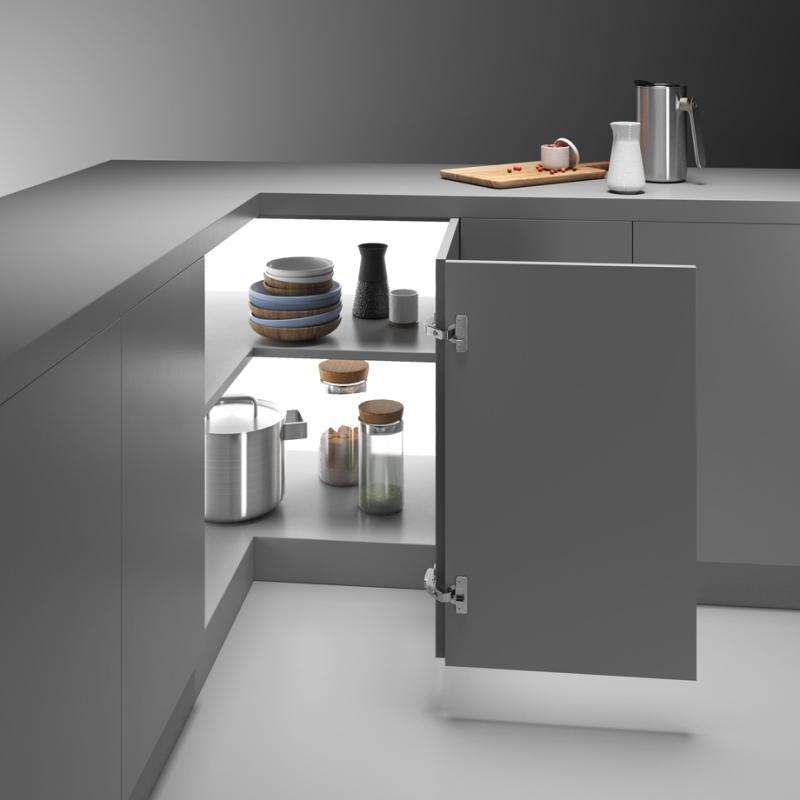 3D петля UNIHOPPER карусельная 135°, 45 мм, с декор. накладкой (HG2419.C135.B.45)