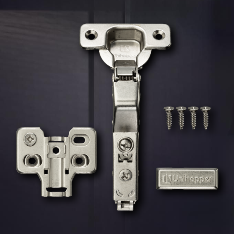 3D петля UNIHOPPER с доводчиком 30°, 45 мм, с декор. накладкой (HG1425.C30.B.45)