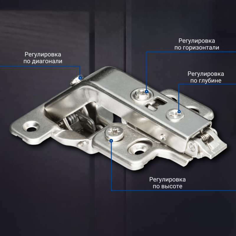 3D петля UNIHOPPER карусельная 135°, 45 мм, с декор. накладкой (HG2419.C135.B.45)