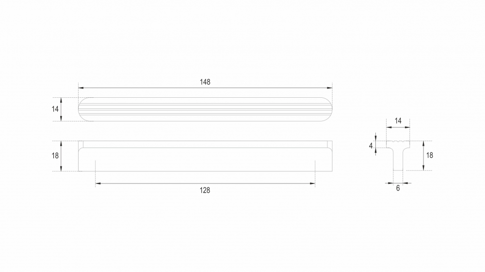 RS064SG.4/128 Ручка мебельная SHELL