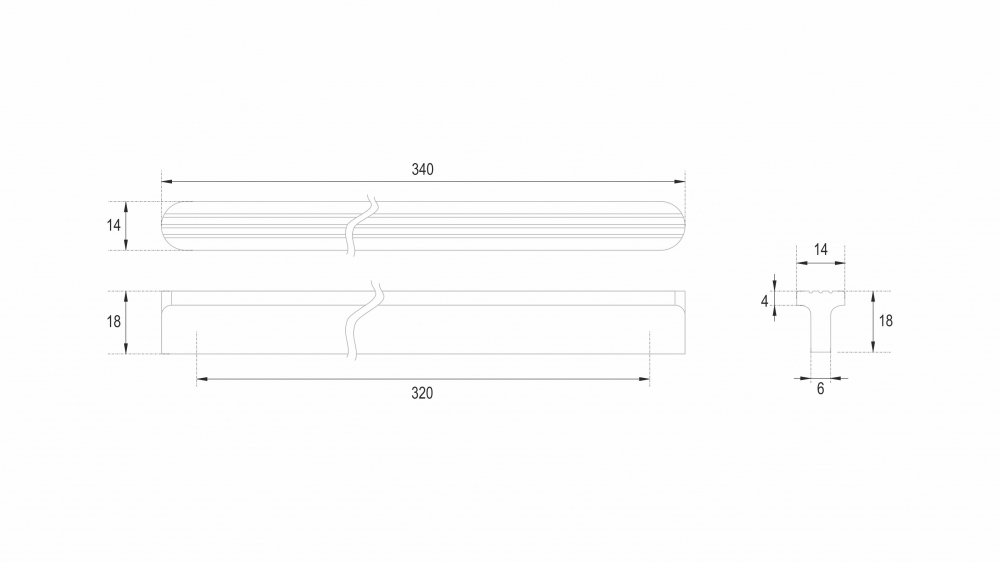 RS064SG.4/320 Ручка мебельная SHELL